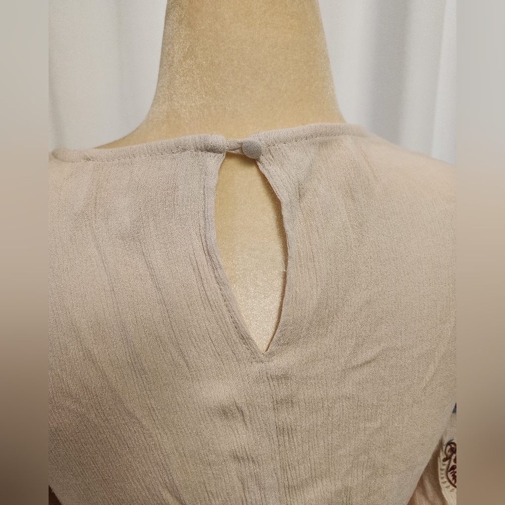 Floral Embroidered Cream Dress - Picture 13 of 13